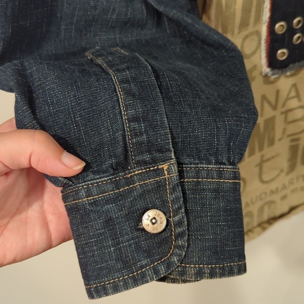 Marithe Francois Girbaud Indigo Denim Shirt Button Front size XL Human Nature - Picture 6 of 8
